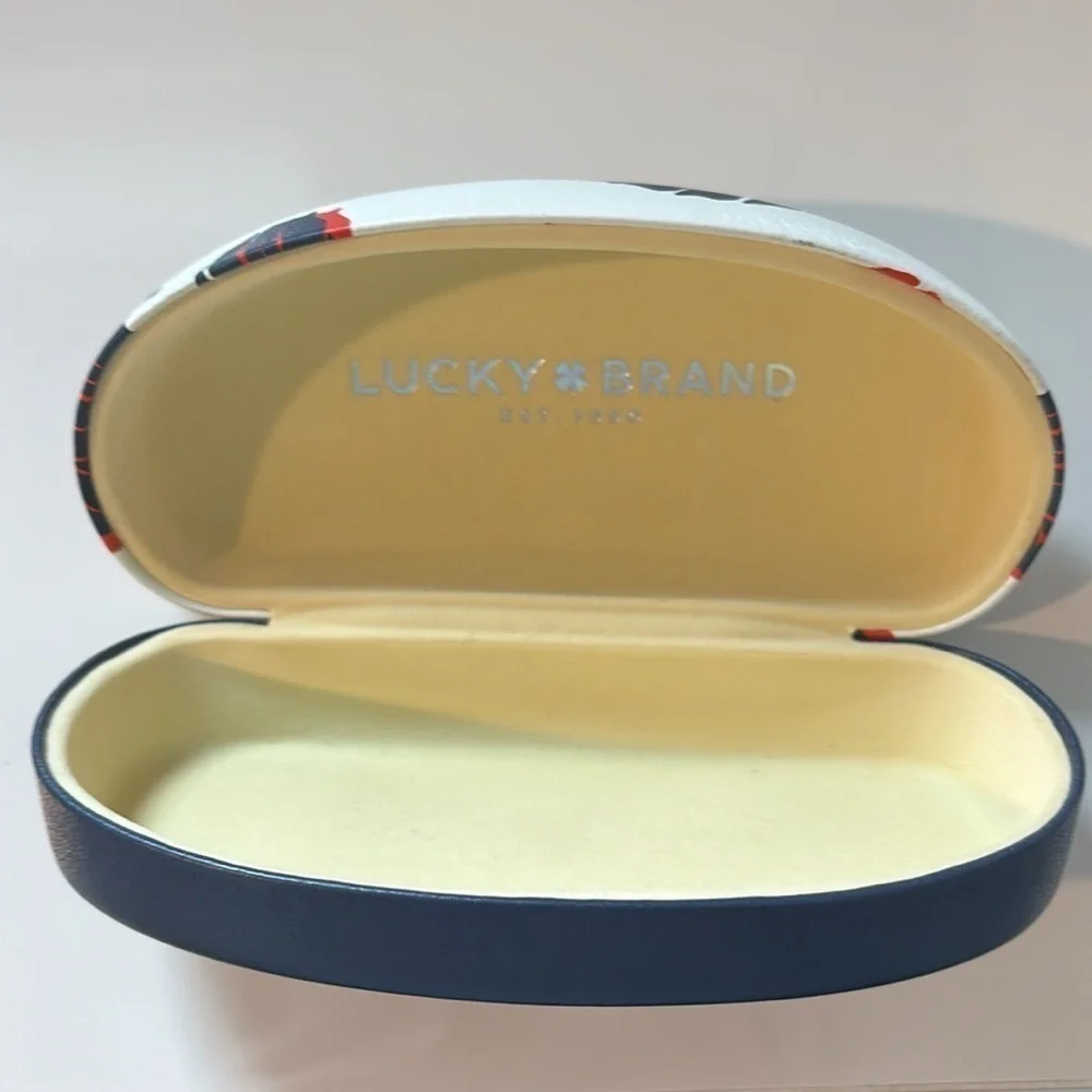 Lucky Brand Tropical Leaf Print Glasses / Sunglasses Case NEW!